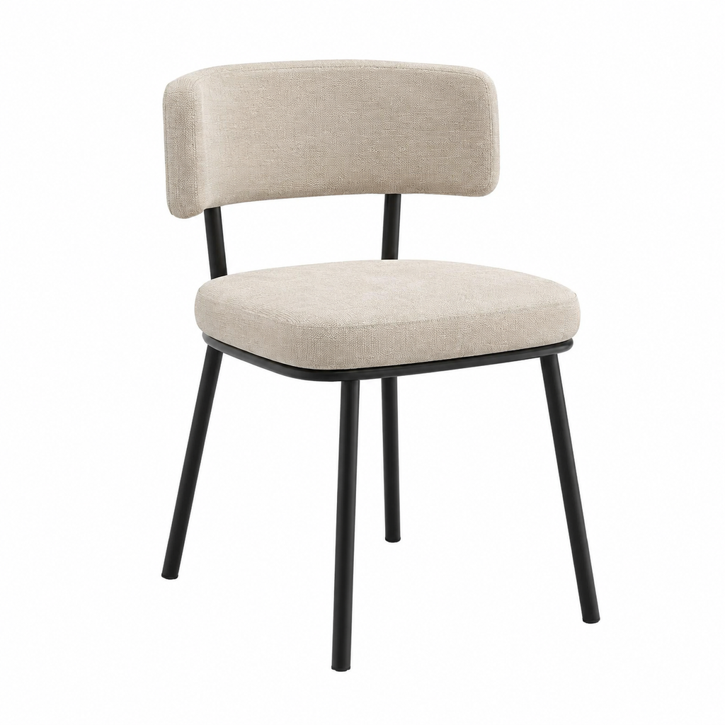 Chaise design moderne avec tapisserie métallique