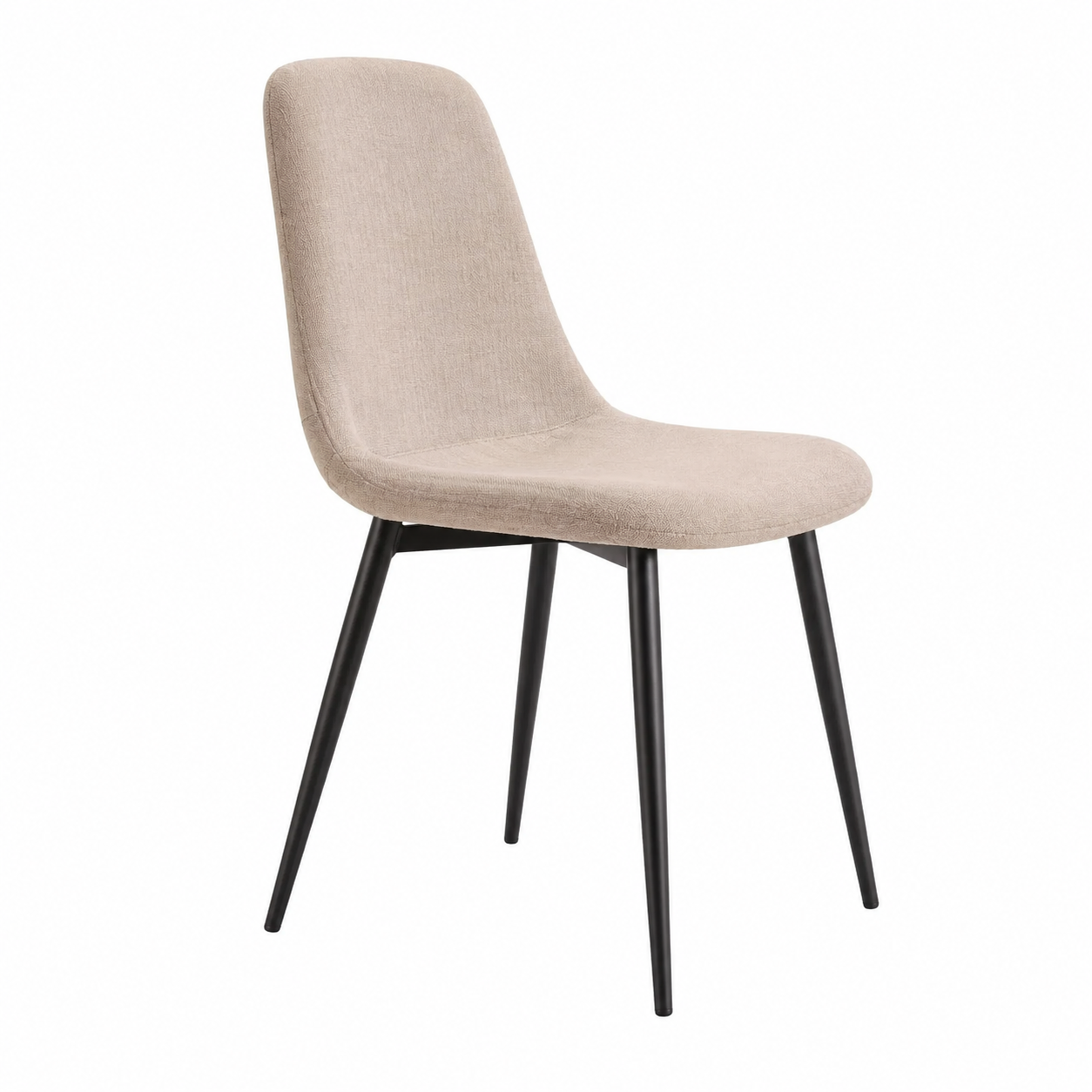 Lot de 6 chaises en velours pour salle à manger, chaise rembourrée confort, sable
