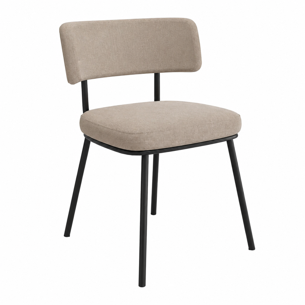 Chaise design moderne avec tapisserie métallique