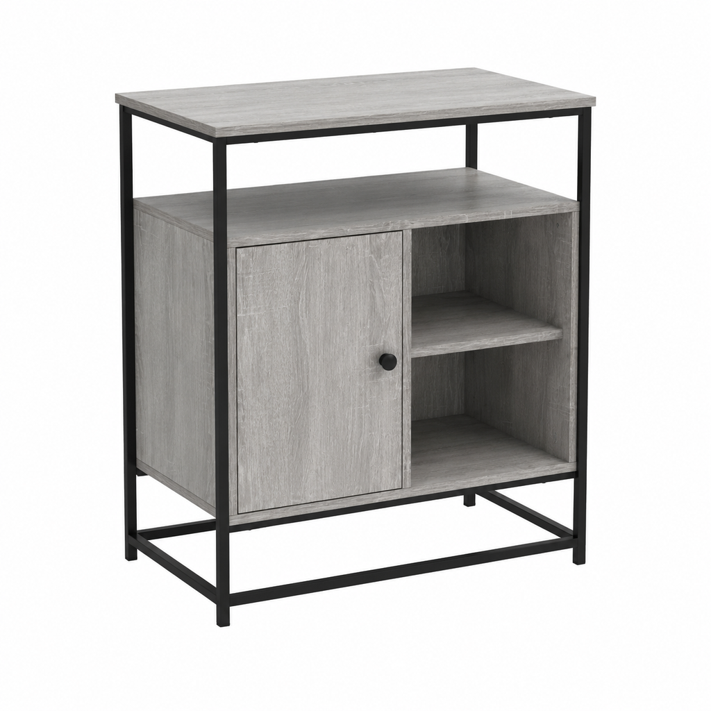 Buffet moderne gris en bois 69x35x80 cm