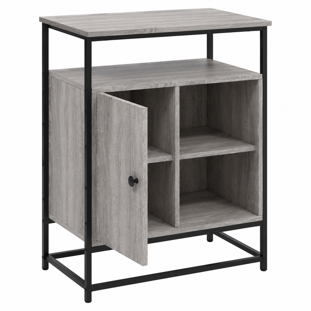 Buffet moderne gris en bois 69x35x80 cm