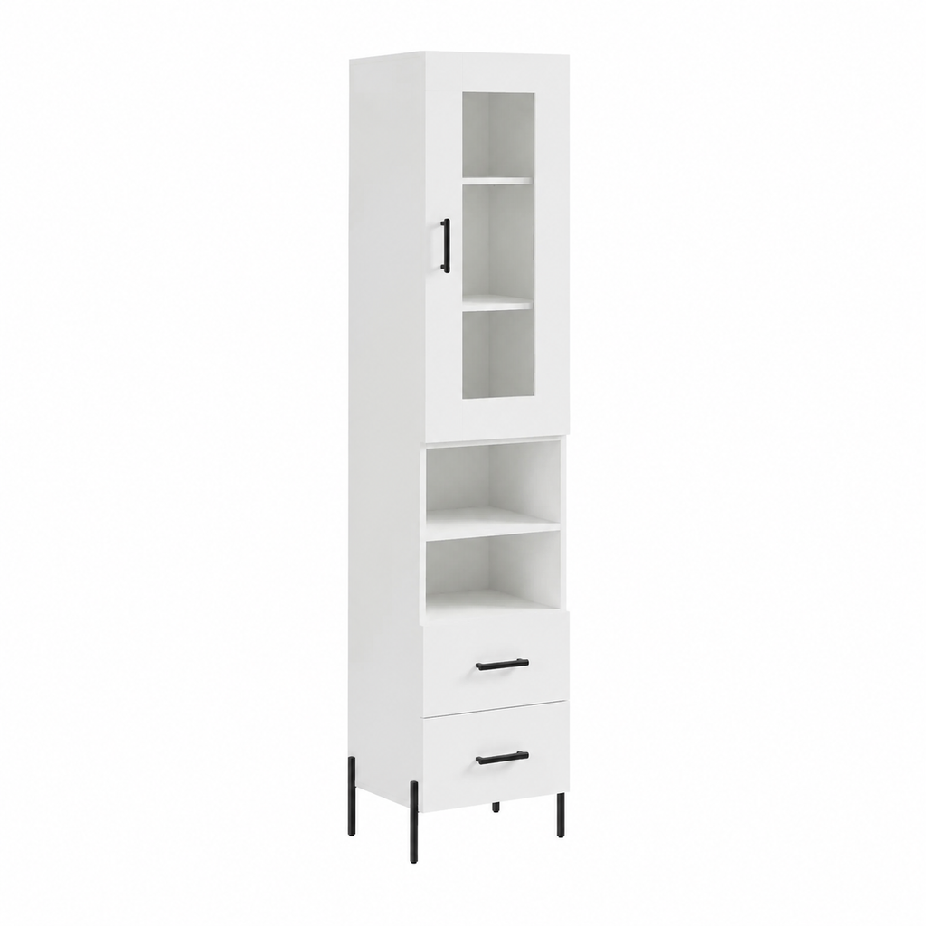 Armoire haute blanche en bois d'ingénierie 34,5x34x180 cm