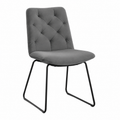 Chaise en velours gris pierre élégante