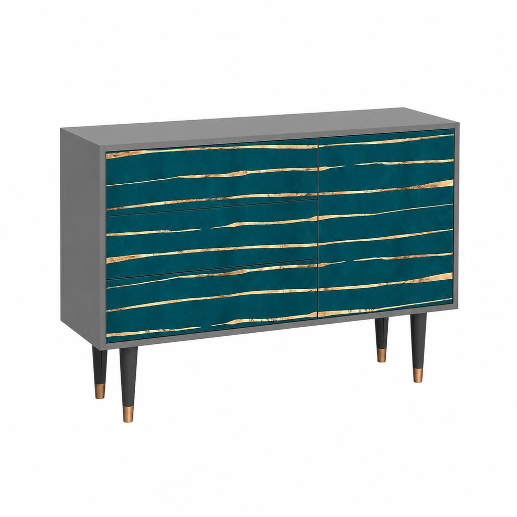 Buffet en Bois Moderne de Couleur Grise