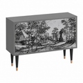Buffet de Rangement en Bois Gris - Dimensions 115x85x48 cm