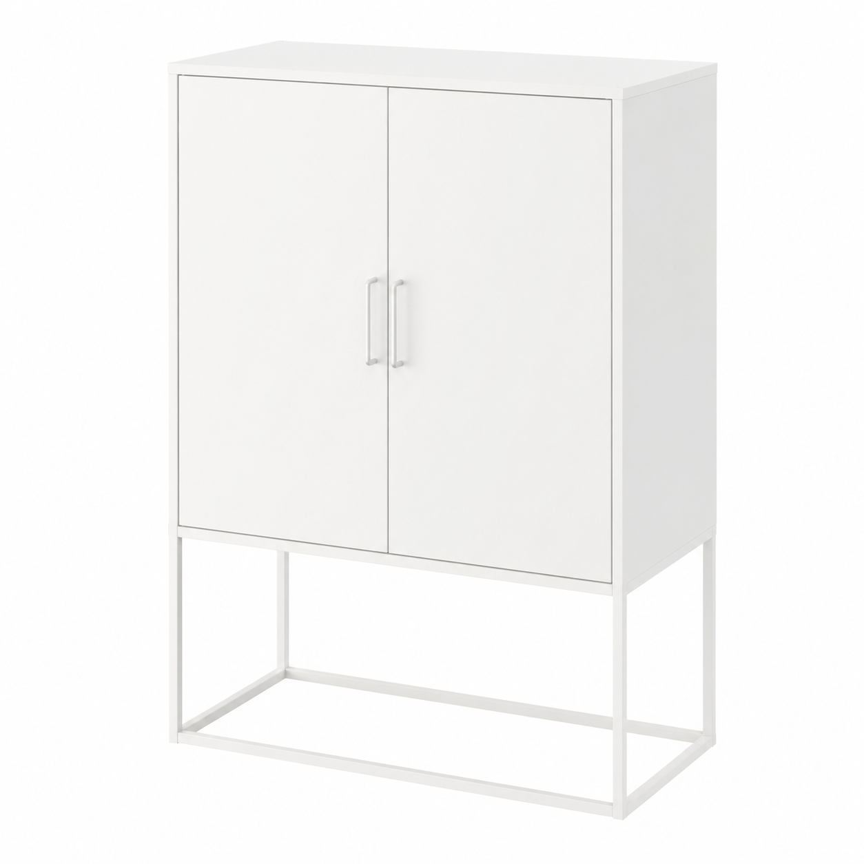Buffet blanc moderne avec rangement sécurisé pour salon