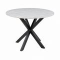 Table à manger ronde en marbre blanc pour 4 personnes