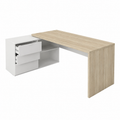 Bureau d'angle spacieux avec finition bicolore