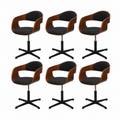 Ensemble de 6 chaises de salle à manger en tissu noir