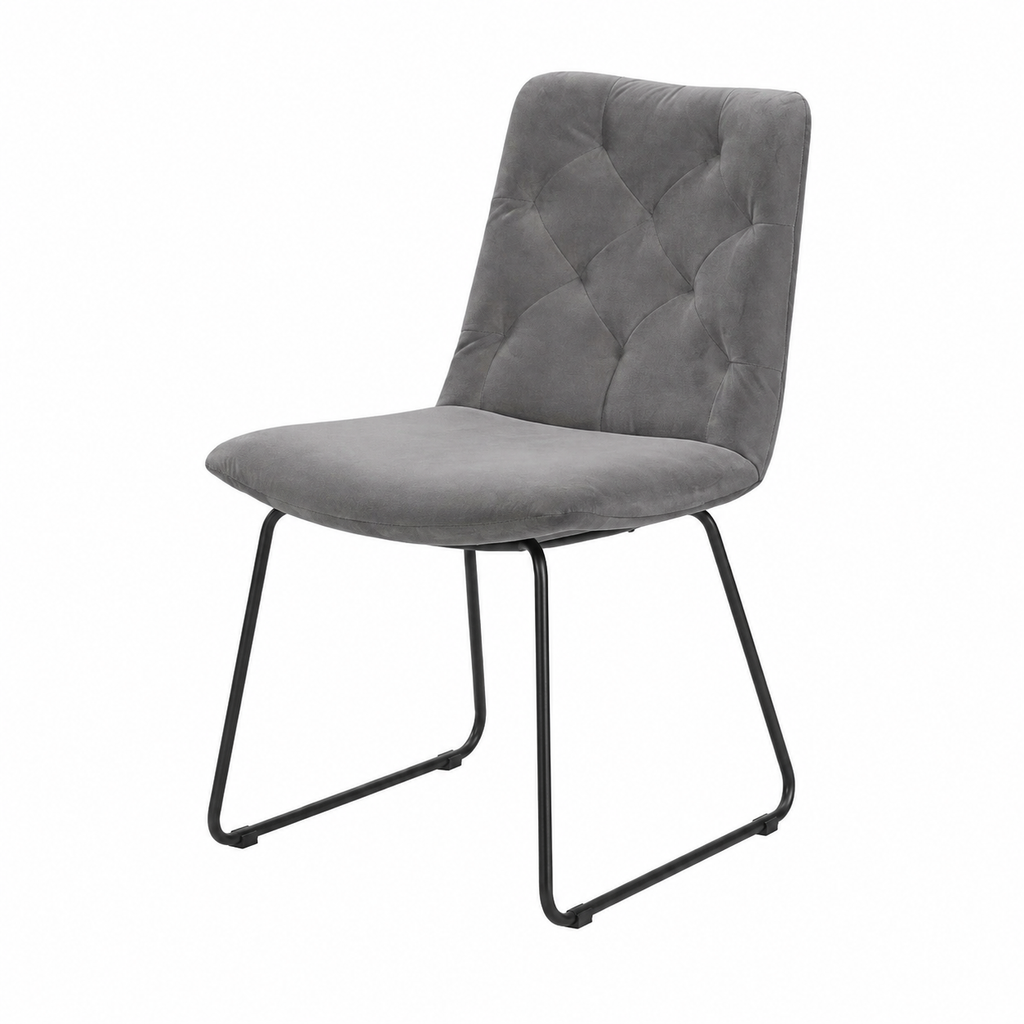 Chaise en velours gris pierre élégante