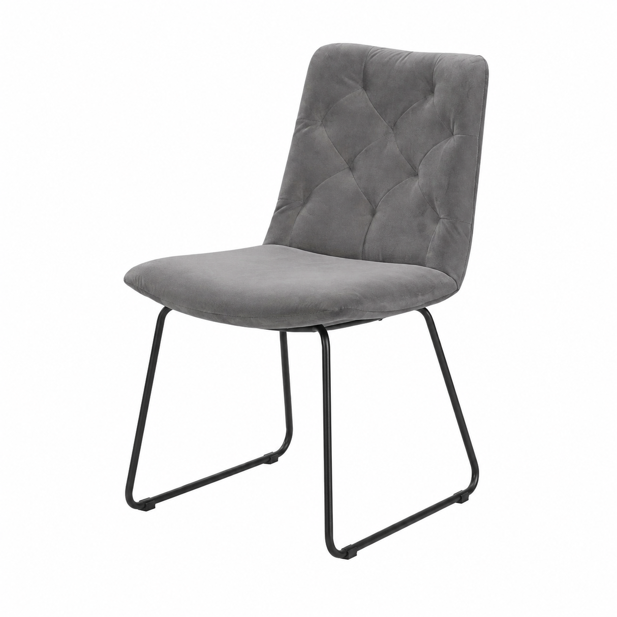 Chaise en velours gris pierre élégante