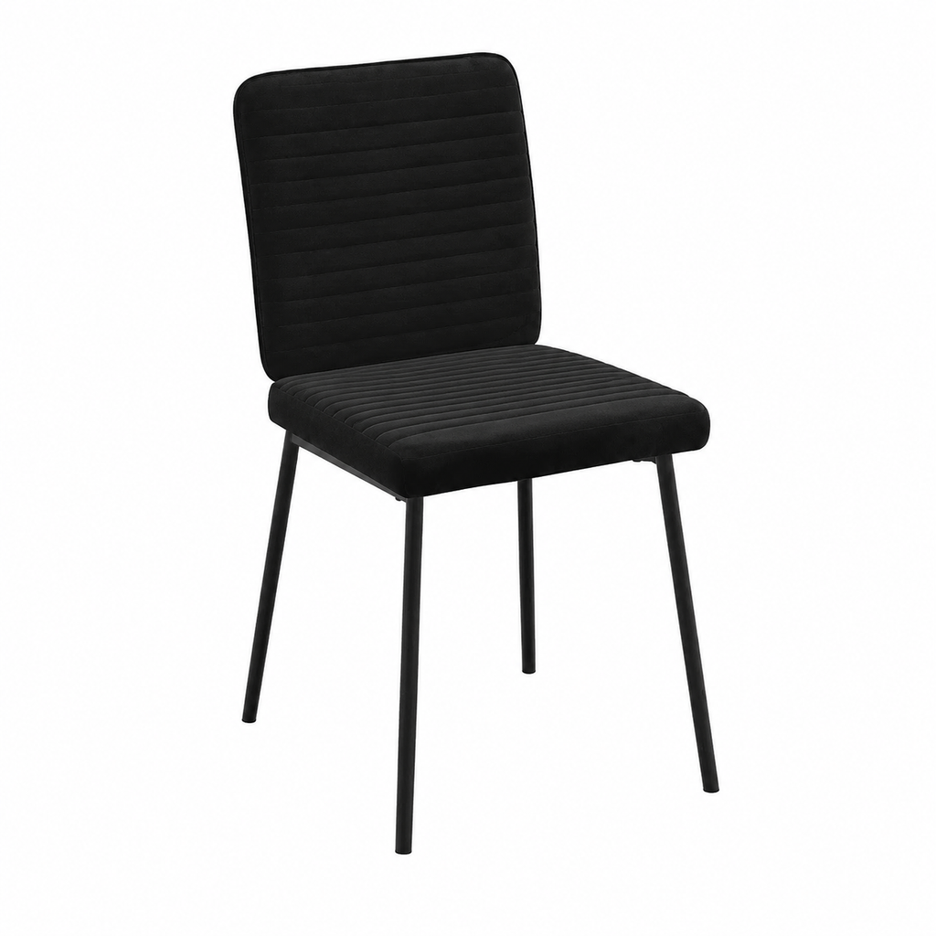 Lot de 6 chaises en velours noir pour salle à manger