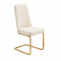 Chaise de salle à manger en velours avec pieds en métal argenté