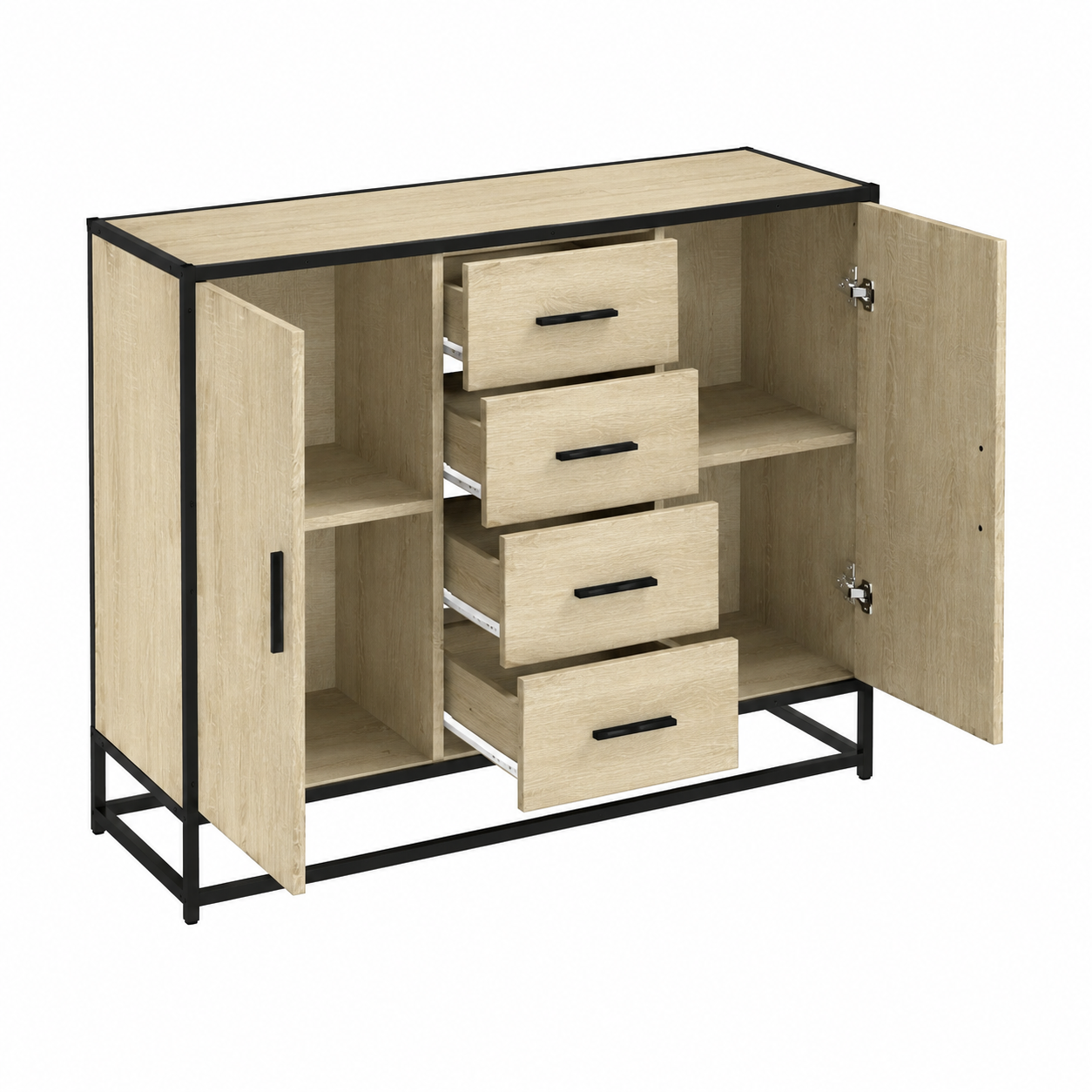 Buffet en bois clair 92x35x76 cm