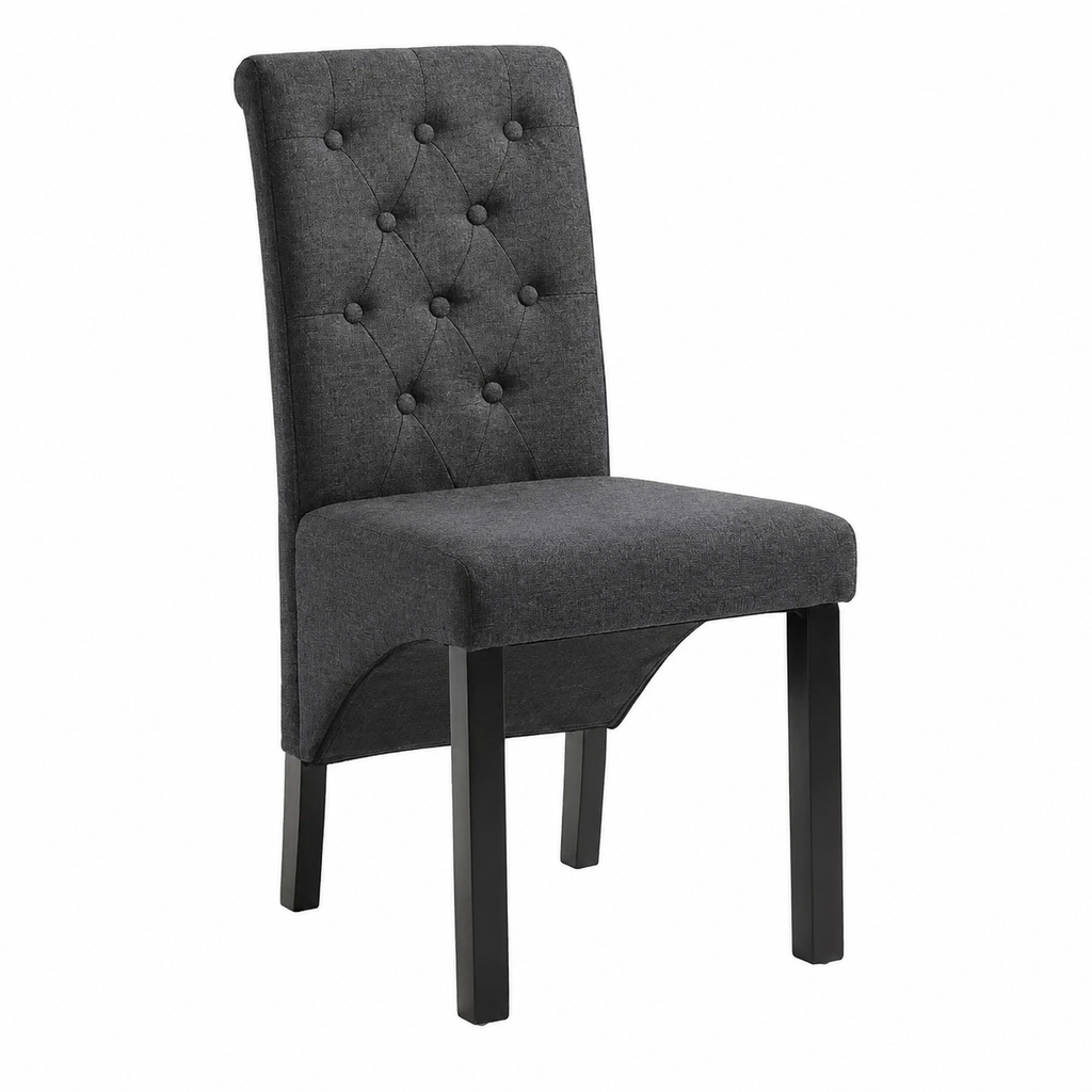 Lot de 4 chaises de salle à manger en tissu noir