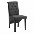 Lot de 4 chaises de salle à manger en tissu noir