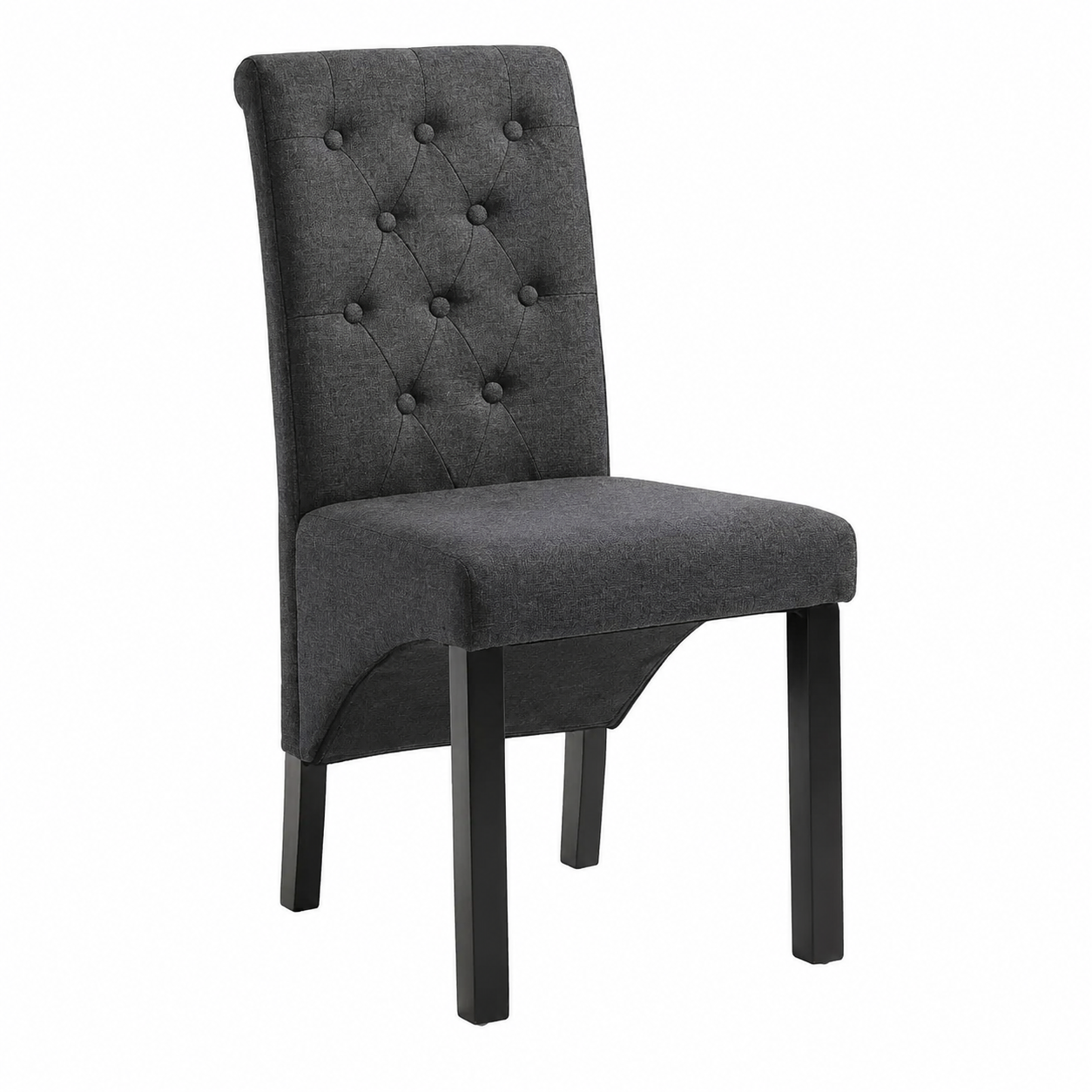Lot de 4 chaises de salle à manger en tissu noir