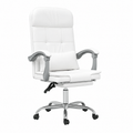Fauteuil de massage ergonomique inclinable en simili cuir blanc