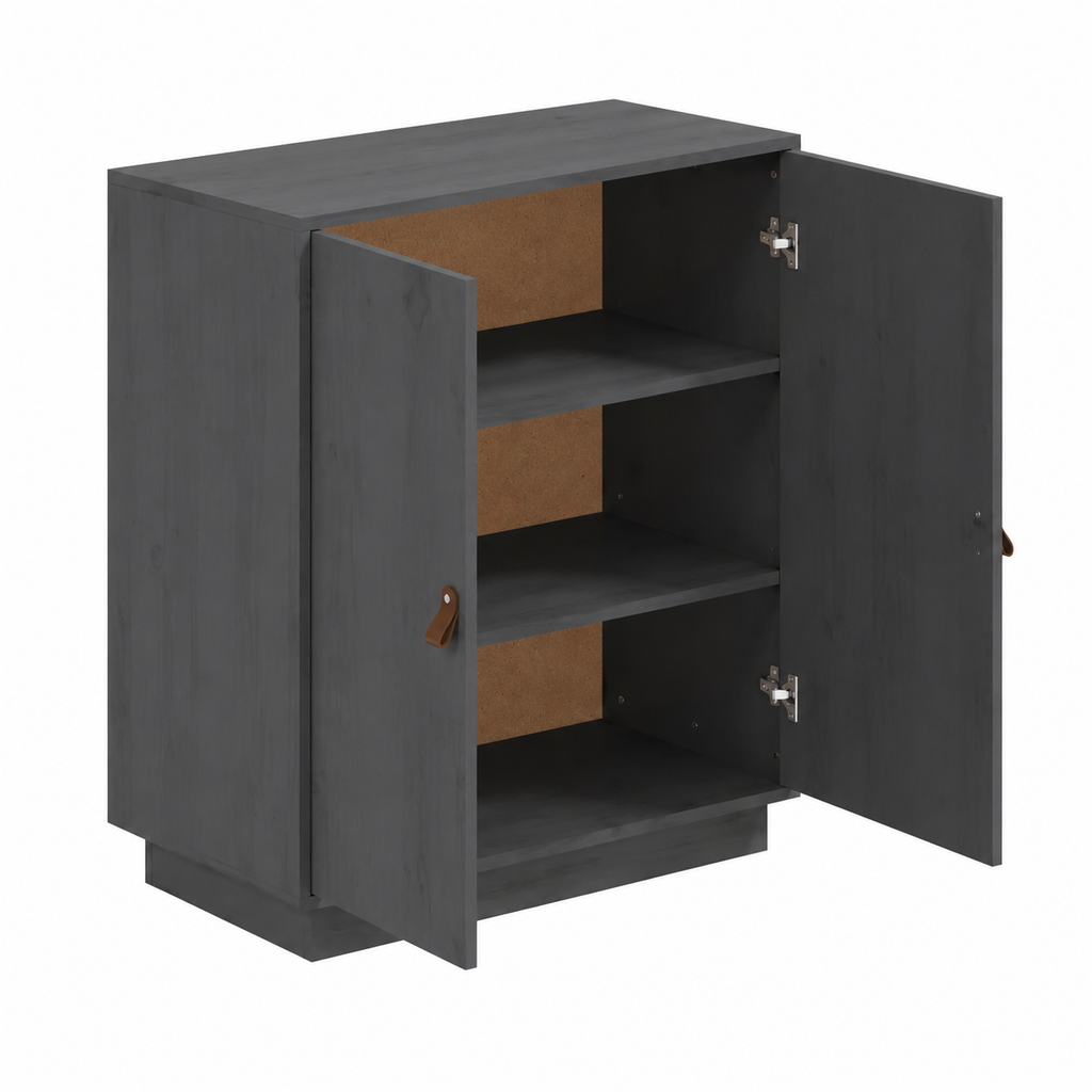 Armoire Commode en Bois Gris antracita 65.5 x 40 x 75 cm