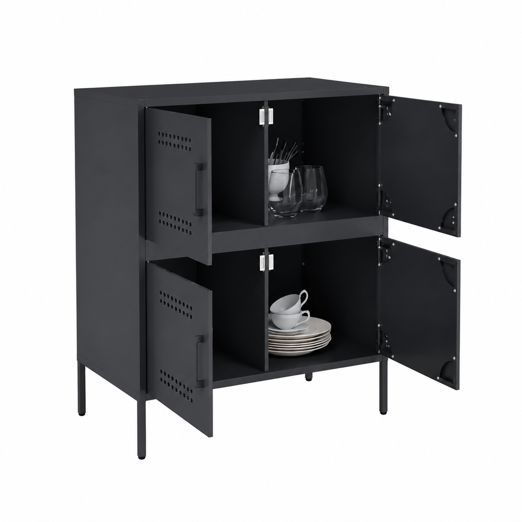 Meuble de rangement anthracite en acier 68x39x79 cm